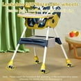 thumbnail image 7 of LHUAI, Foldable Baby High Chair, 4 in 1 Convertible High Chairs, With 5-Point Safety Harness, Adjustable Dining Tray & Backrest & Height, Easy To Clean Surface, For Babies And Toddlers, Yellow, 7 of 7