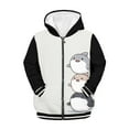 thumbnail image 3 of POLERO Cartoon Sharks Black Print Hoodies for Girls Casual Soft Cute Zip Up Hoodie with Pockets Hooded Sweatshirts Kids Warm Jackets Winter Coat 8-10 Years, 3 of 7
