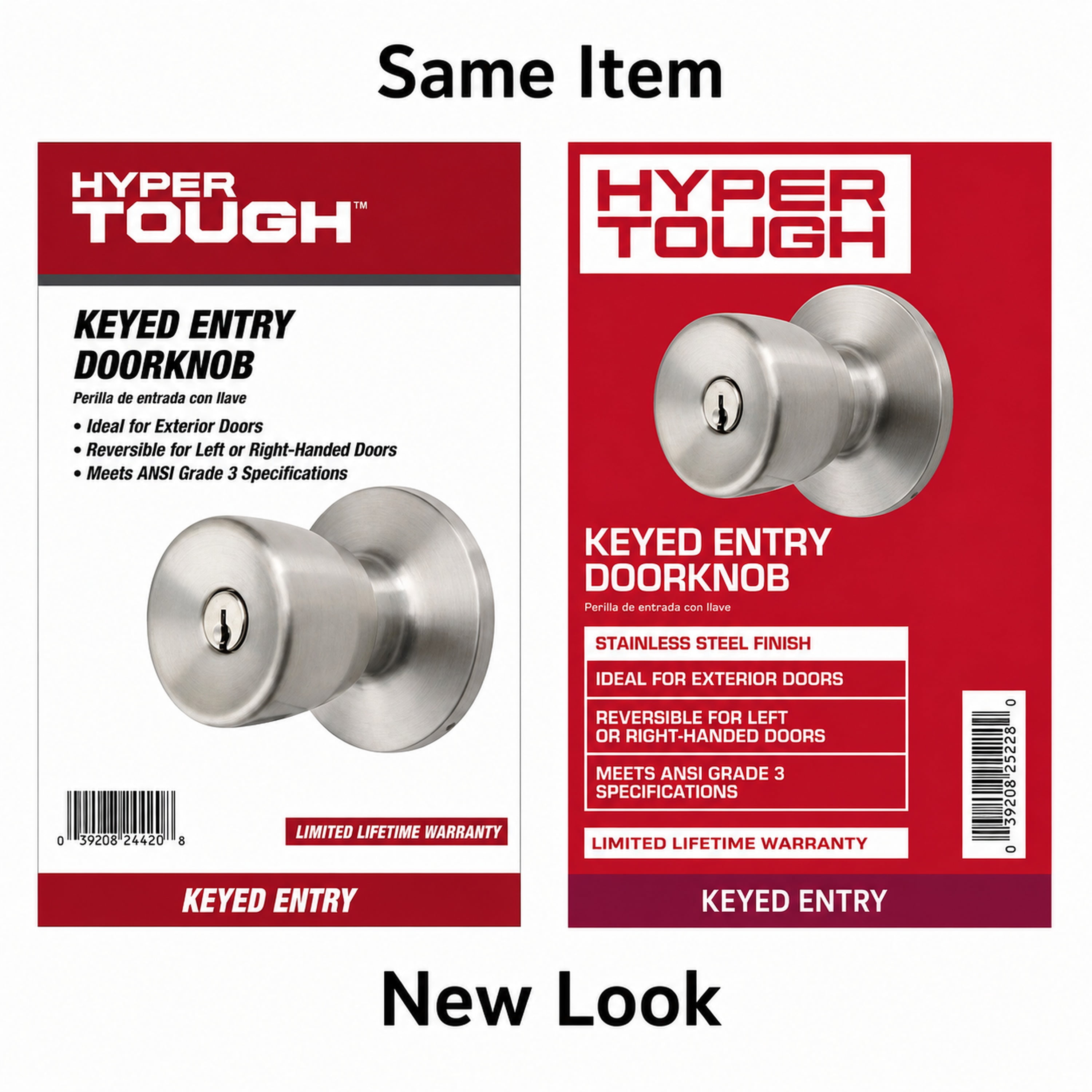 Hyper Tough Keyed Entry Tulip Style Doorknob, Stainless Steel