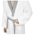 thumbnail image 7 of Men?s 100% Terry Cotton Bathrobe Toweling Gown Robe Two tone White Large, 7 of 7