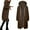 Brown, variant on Women's Jackets Warm Hooded Zip Up Coat Soft Casual Outerwear Lightweight Comfortable Fashion Top for Winter