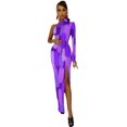 thumbnail image 4 of Robe Maxi Pinceau Violet une Épaule Art Abstrait Mignon Robe Moulante Printemps Fête Longues Robes Femmes Vestidos Graphiques, 4 of 5