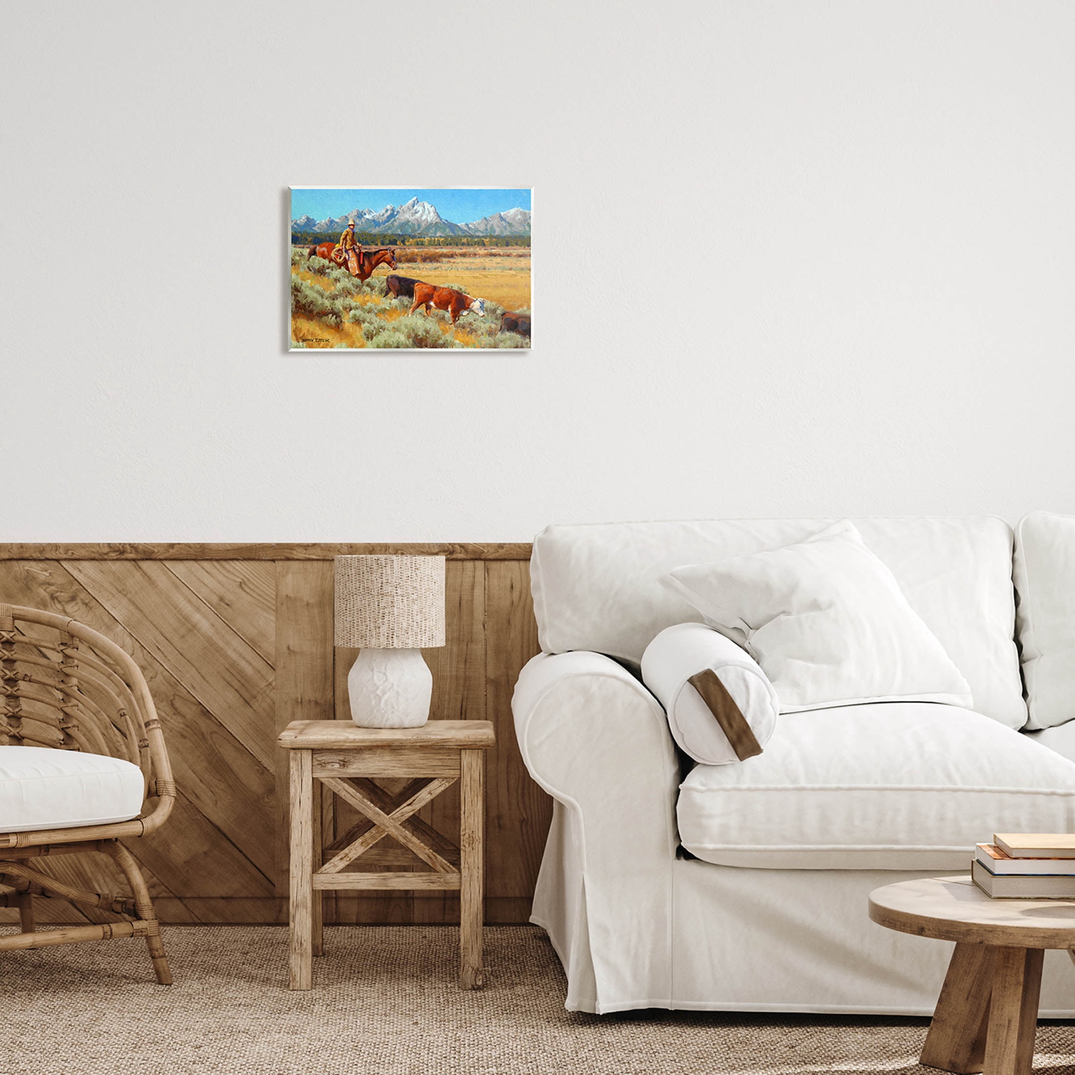 Western Ranch Horse Cattle Animals & Insects Painting Unframed Art Print Wall Art