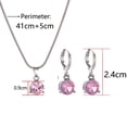 thumbnail image 7 of Naierhg Women Round Cubic Zirconia Pendant Chain Necklace Hoop Earrings Jewelry Set, 7 of 7