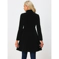 thumbnail image 3 of Unique Bargains Women's Velvet A-Line Stand Collar Double Breasted Trench Coats M Black, 3 of 6