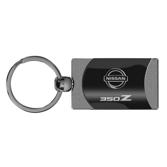 Nissan 350Z Two Tone Rectangular Gun-Metal Key Chain