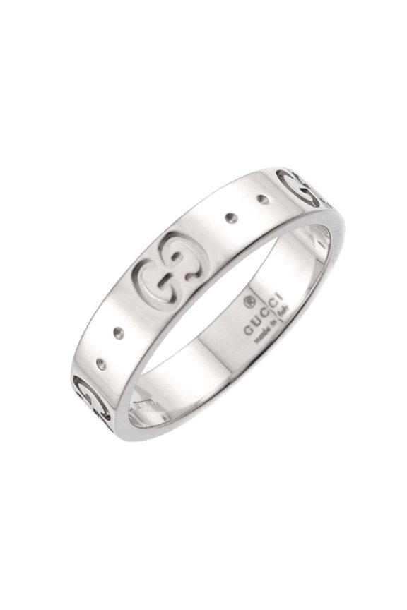 Pre-Owned Gucci Icon #10 Ring, 18K WG (White Gold 750)
