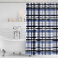 thumbnail image 4 of Blue Black Plaid Waterproof Fabric Shower Curtain,Farmhouse Blue Black Checkered Waterproof Fabric Shower Curtain for Bathroom Curtains Bathtubs Hotel Shower Curtains with 12 Hooks Standard 60x72, 4 of 8