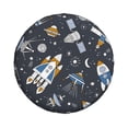 thumbnail image 2 of Easygdp Space Cars Automobile Tire Dust Cover, 14-17in Spare Tire Cover Universal Fit for Trailer, Car, Truck, SUV, Jeep - 16 inch, 2 of 9