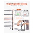 thumbnail image 3 of Rolling Bin Storage Rack, 5 Tier 16 Bin Organizer, Mobile Steel Wire Shelving System with Wheels - Garage, Warehouse, Office Storage, 3 of 9