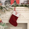 thumbnail image 2 of Xuniizn Personalized Christmas Stockings with Initials - Custom Embroidered Stocking Set, Luxury Velvet Xmas Stockings for Family, Holiday Christmas Decorations, Red, New Model V, 2 of 4