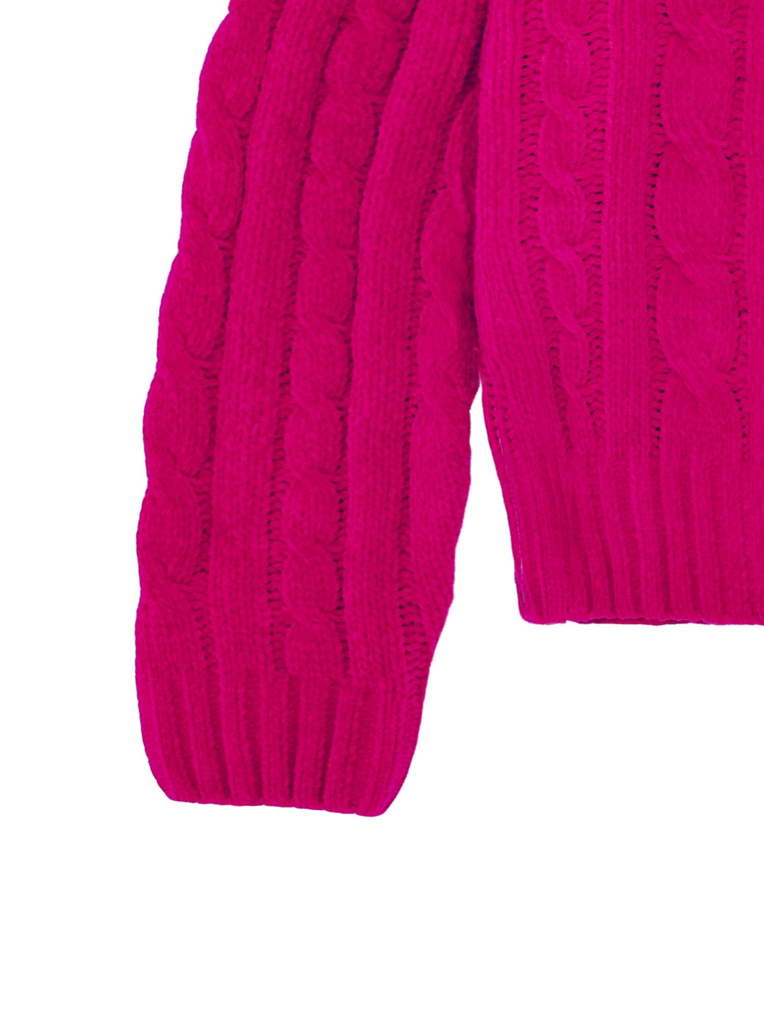 Wonder Nation Girls Chenille Sweater with Long Sleeves, Sizes 4-18 & Plus