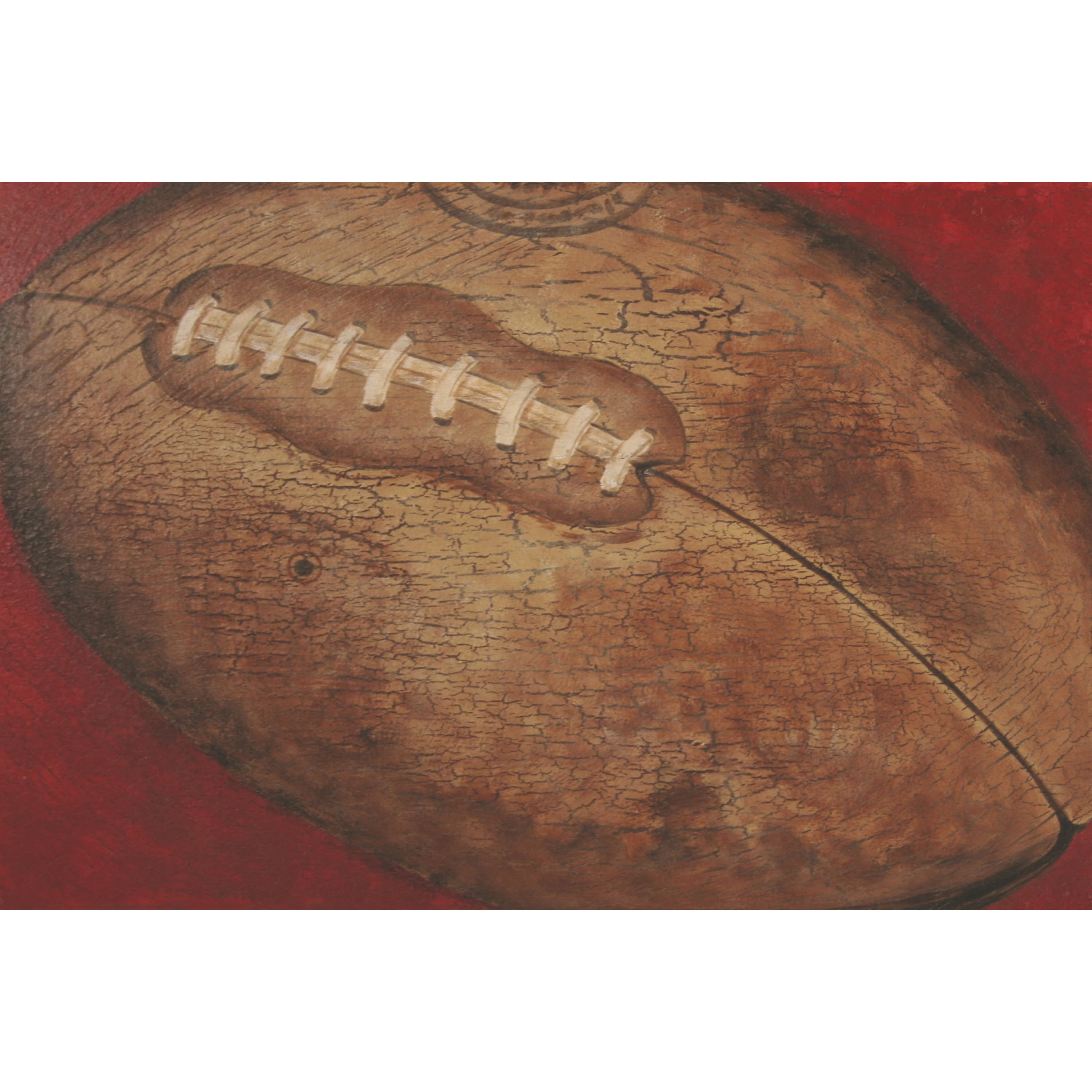 "Crackle Football" by Reesa Qualia Painting Print on Wrapped Canvas