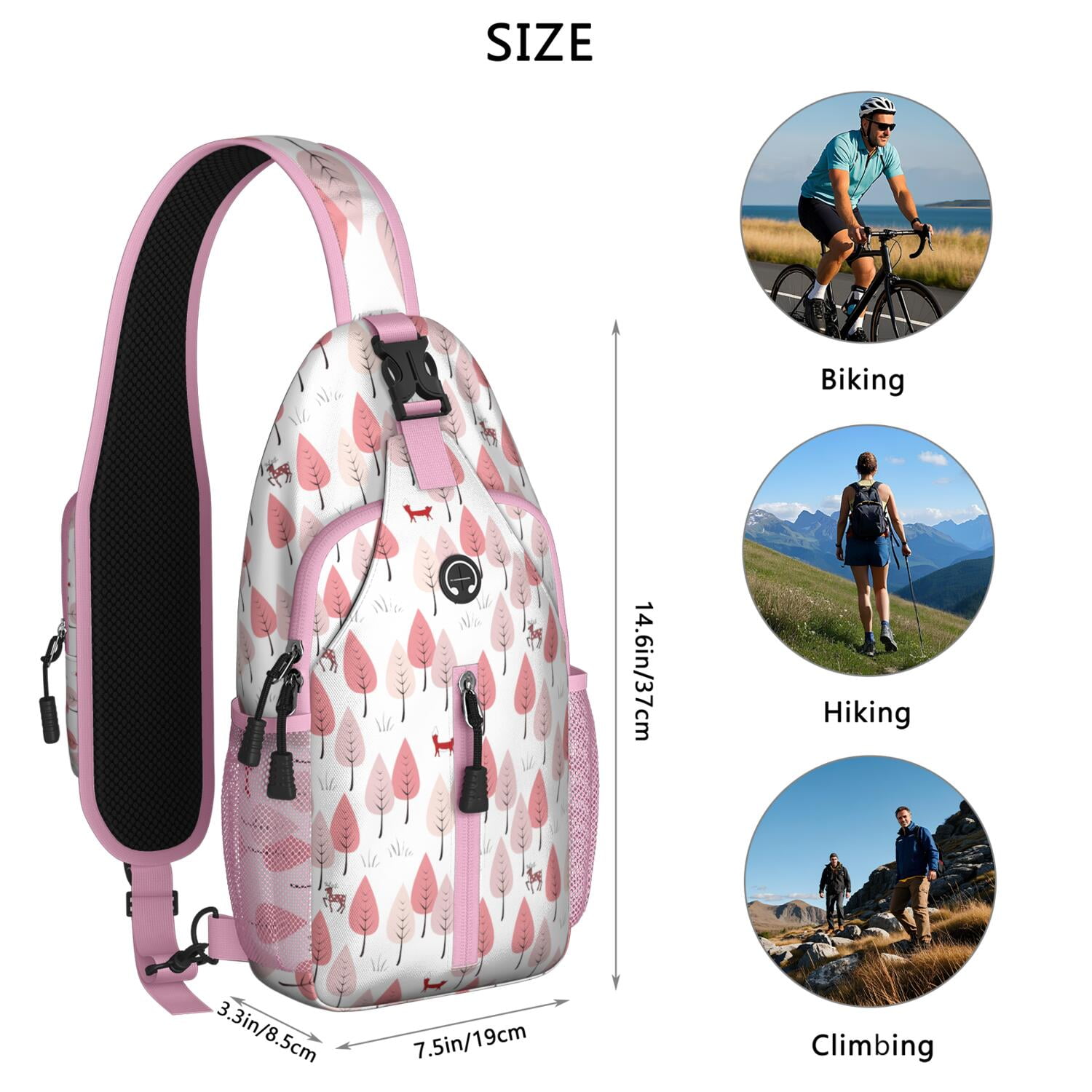 Design Sky Night Print Multipurpose Shoulder Backpack for Women Men – Outdoor-ready, Sturdy plastic buckle, Quick-access pockets – Artistic Pattern Design for Travel, Hiking, Outdoor