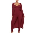 thumbnail image 2 of Fengqque Jumpers for Women with Clearance Overalls Casual Jumpsuits Plus Size Summer European And American Suspender One-piece Pants+Early Autumn Loose Coat Long Sleeve, 2 of 9