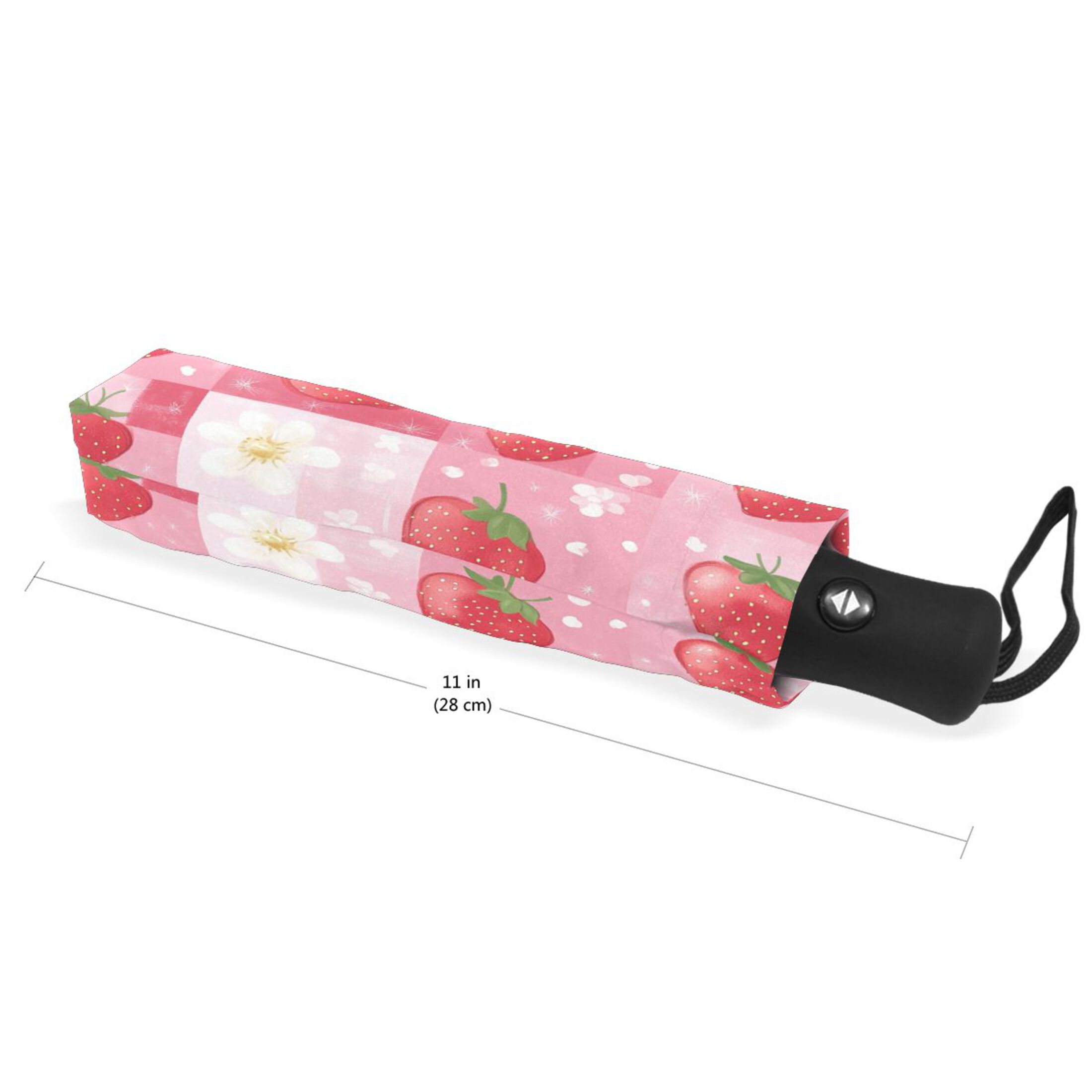 BZSMCE One-Touch Auto Open Close Rain Umbrella With Creative Sweet Strawberry Pattern