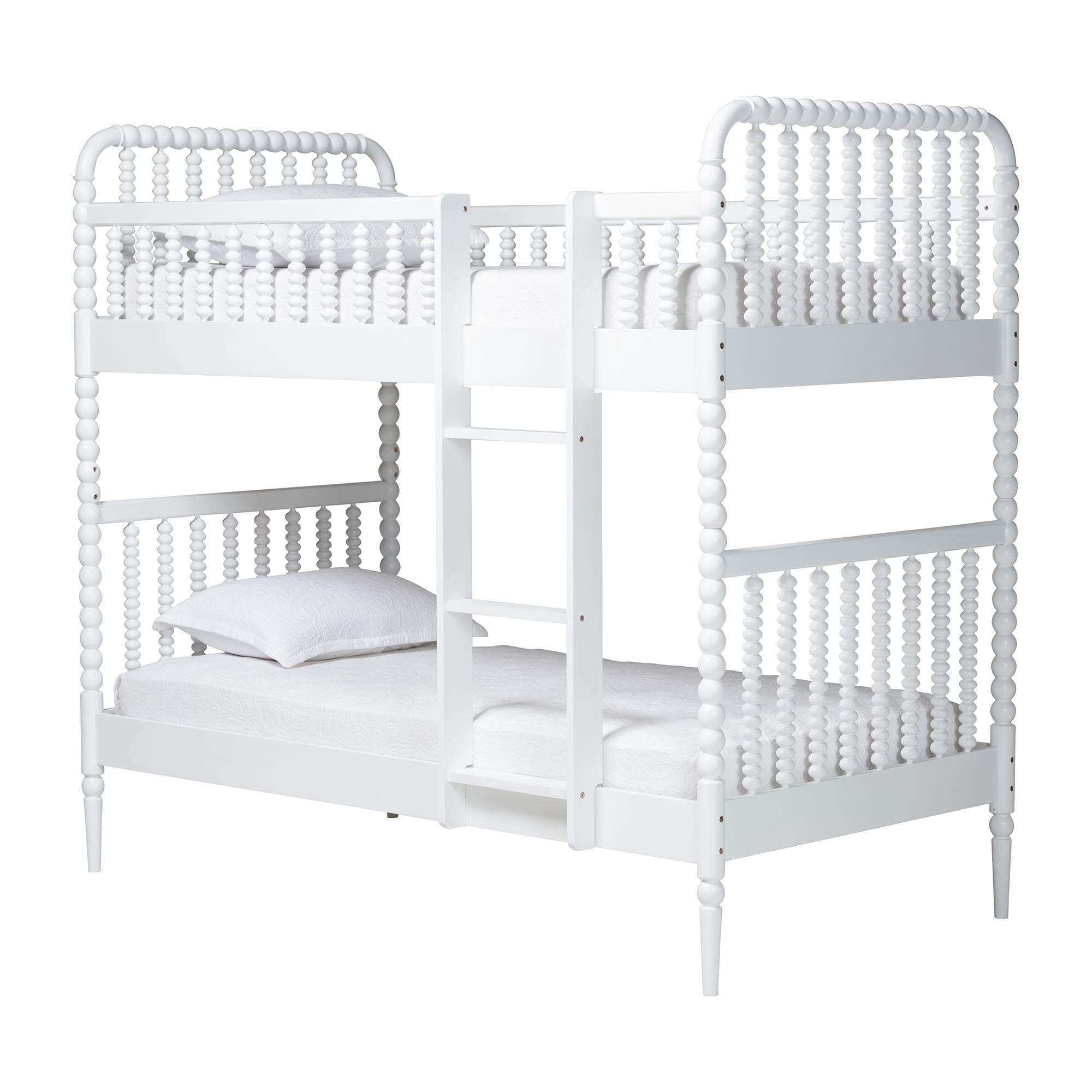 Baxton Studio Lucera Mid-Century Modern Bunk Bed, Twin, White