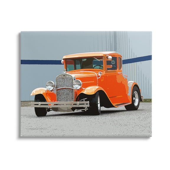Stupell Industries Antique Orange Buggy Transportation Painting Gallery Wrapped Canvas Art Print Wall Art, 20 x 16