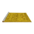 thumbnail image 2 of Ahgly Company Machine Washable Indoor Square Oriental Yellow Traditional Area Rugs, 4' Square, 2 of 4