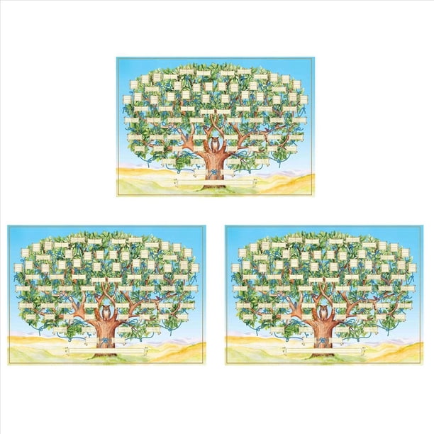 3X Cuadro de Árbol Genealógico para Completar en el Póster de Genealogía de 6 Generaciones Cuadro de Ascendencia Rellenable en ,Imprimir Imagen de Árbol Genealógico A