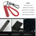 thumbnail image 2 of Car Key Keyring Anti-lost Car Phone Number phone number keyring steel Steel Buckle Keychain with Braided Rope, Red Rope, Silver Buckle, 2 of 7