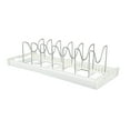 thumbnail image 3 of Expandable Pot Organizer Anti Slip Size Adjustable Multi Use Pot Lid Holder for Kitchen Canteen White, 3 of 14