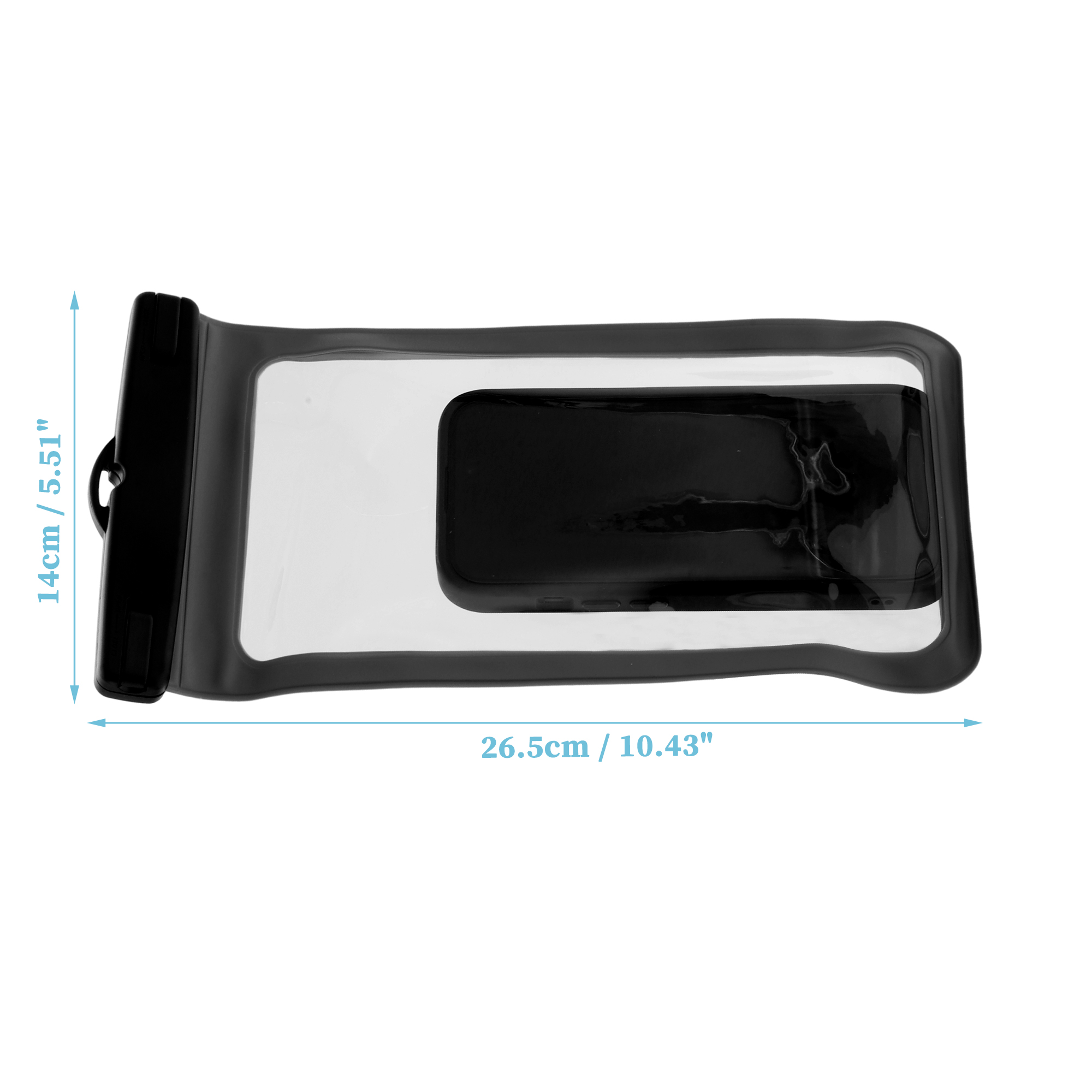 Unique Bargains 2 Pcs Mobile Bag Waterproof Case Compatible for Phone  5.51x10.43 Black