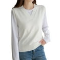 thumbnail image 3 of jinghuiyue Womens Sweater Vest V Neck Sleeveless Knitwear Tops Classic Pullover Vests Casual Business Fashion S, 3 of 8