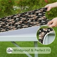 thumbnail image 6 of Black Highland Cow Flower Gnome Pattern Square Fitted Tablecloth with Elastic Edge,Square Table Cover,Washable Elastic Table Cover for Home Kitchen Party Decor 36"x36", 6 of 6