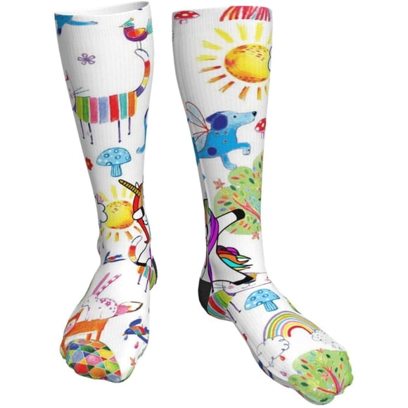 YOYO Women & Men Bring Me Fun Animals Heel Thick Socks - Best for Running,Athletic Sports,Flight Travel, Pregnancy, Soccer