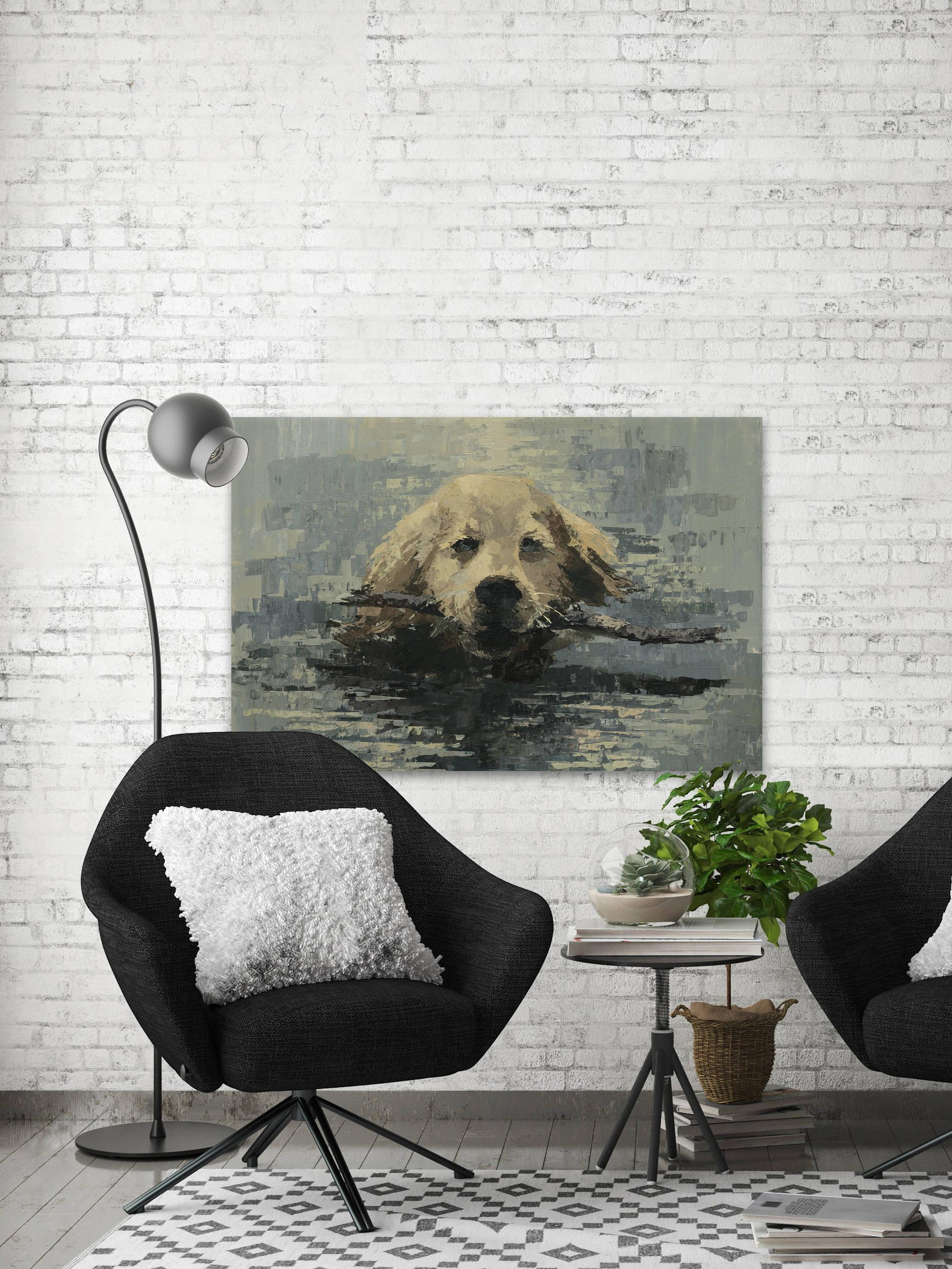 Marmont Hill Obedient Dog Canvas Wall Art