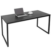 SuperDeal 47L x 28.7H Rectangular Computer Desk MDF Study Table Metal Frame Durable for Teen Adult, Black