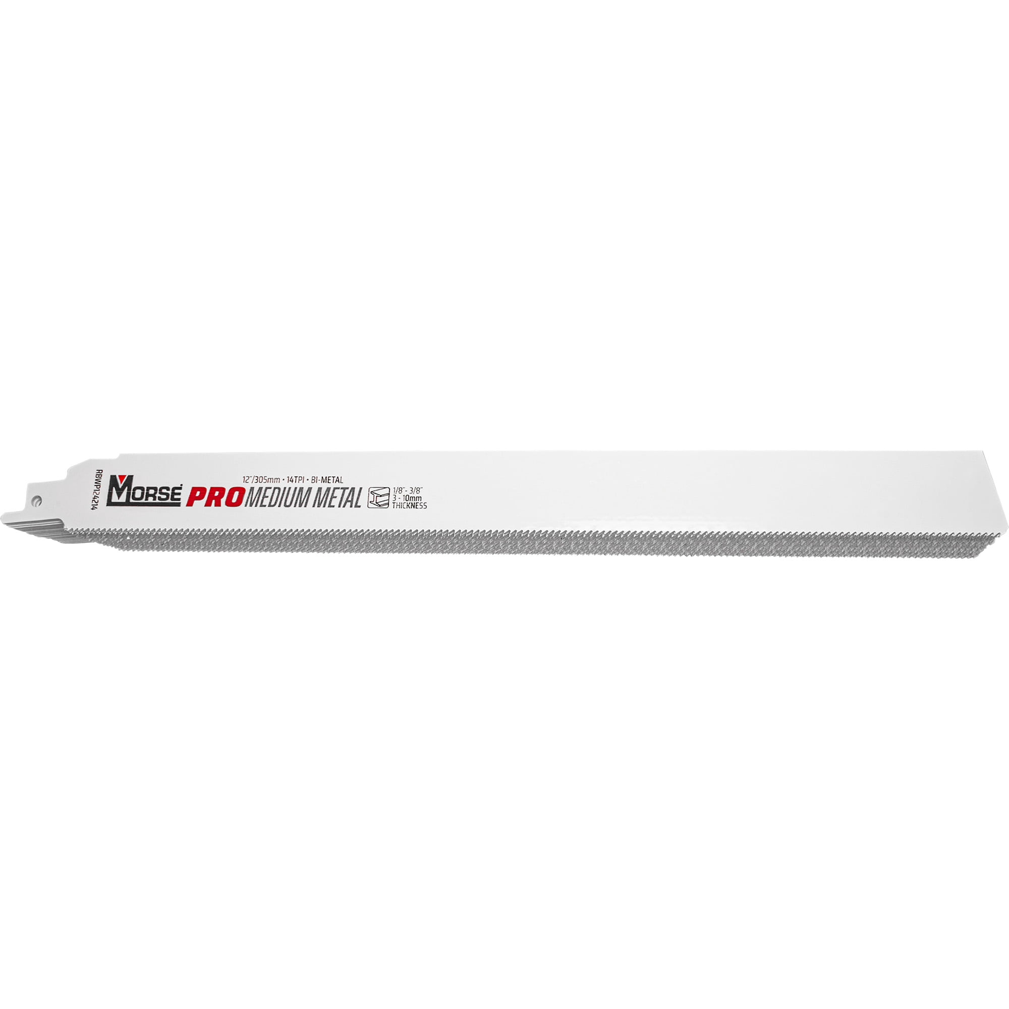 Morse Bi-Metal Pro Medium Metal Cobalt Reciprocating Saw Blade 12" x 1" x .42" 14 TPI 25 Pack