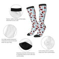 thumbnail image 6 of Daiia Sports Socks Flowers and Lady Bugs Printed Novelty Crew Socks for Men Women Knee High Socks Cotton Socks Soft & Breathable Support Unisex Socks, 6 of 9