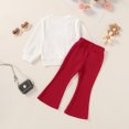 thumbnail image 2 of Happy Town Infant Baby Girl Long Sleeve Sweatshirt Flare Pants 2-Piece Set Fall Winter Toddler Girl Outfits, 2 of 7