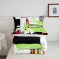 thumbnail image 4 of YST Red Green Ombre Bedding Sets Full Contemporary Watercolor Comforter Set,Abstract Oil Painting Bedding Comforter Sets Mid Century Artwork Bed Set,Microfiber 3 Piece With 2 Pillowcase, 4 of 5