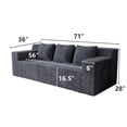 thumbnail image 5 of HSUNNS 71" 3 Setaser Sofa, Comfy Extra Deep Seat 3 Seater Couch for Living Room with Soft Upholstered, Free 3 Pillows and Side Pockets, No Assembly Required, Dark Grey, 5 of 6