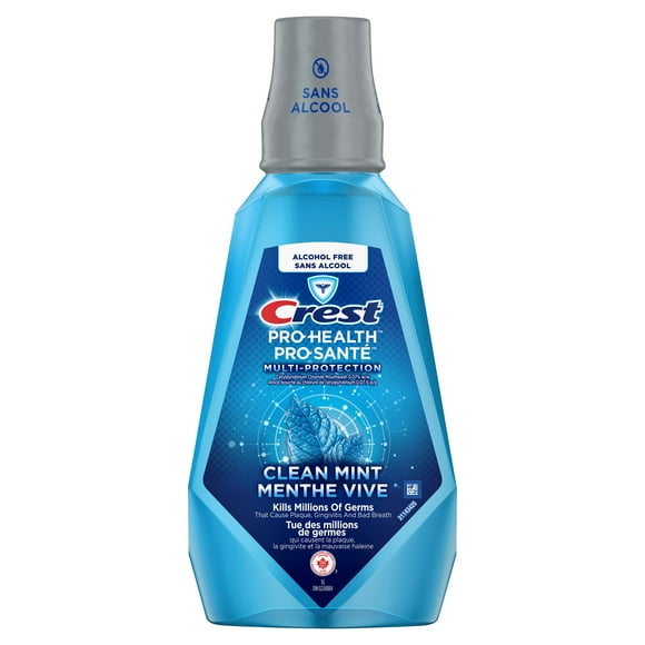 Crest Pro-Health Multi-Protection Alcohol Free Mouthwash with CPC (Cetylpyridinium Chloride), Clean Mint 1 Litre