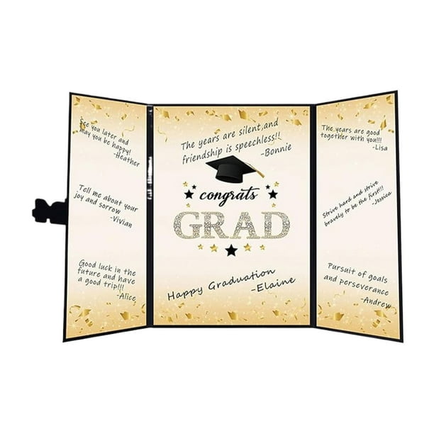 Cateissary Libro de recuerdos de graduación, regalo único para todas las edades, con deseos, sugerencias, fotos dentro de cartón Kits de decoración para fiestas Negro