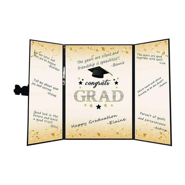 Kearding Libro adaptable de la postal de la cartulina del recuerdo de la graduación para capturar la universidad media de los recuerdos Kits de decoración para fiestas Negro