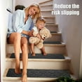 thumbnail image 4 of Sanmadrola 8" X 30" (15 in Pack) Non-Slip Carpet Stair Treads Non-Skid Safety Rug Slip Resistant Indoor Runner for Kids Elders and Pets with Reusable Adhesive Black, 4 of 9