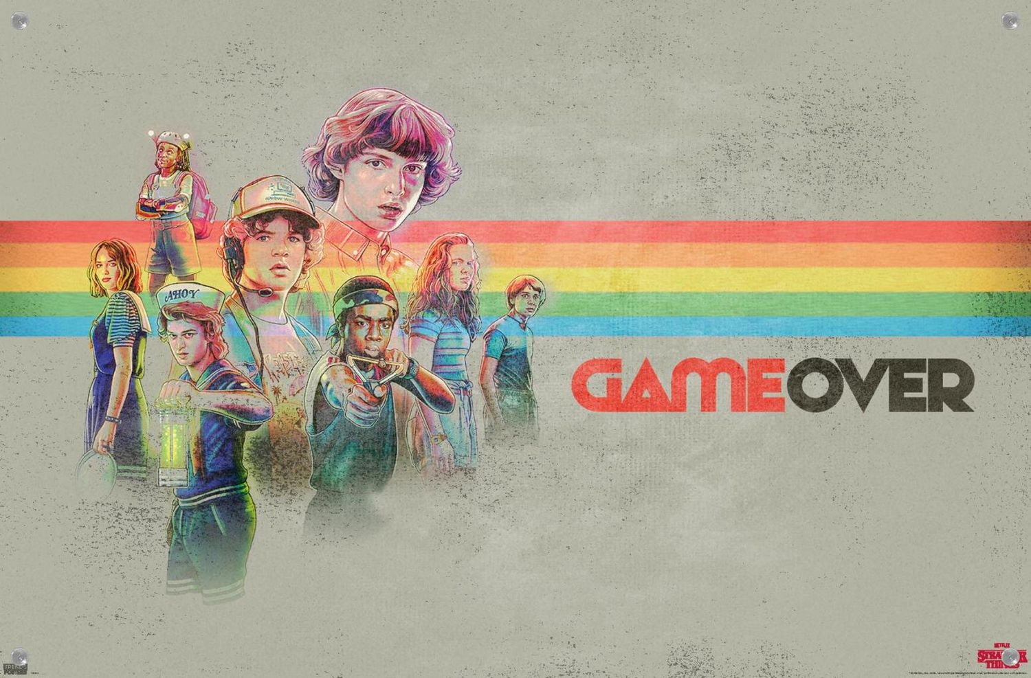 Netflix Stranger Things 3 - Game Over Wall Poster with Push Pins, 14.725" x 22.375"