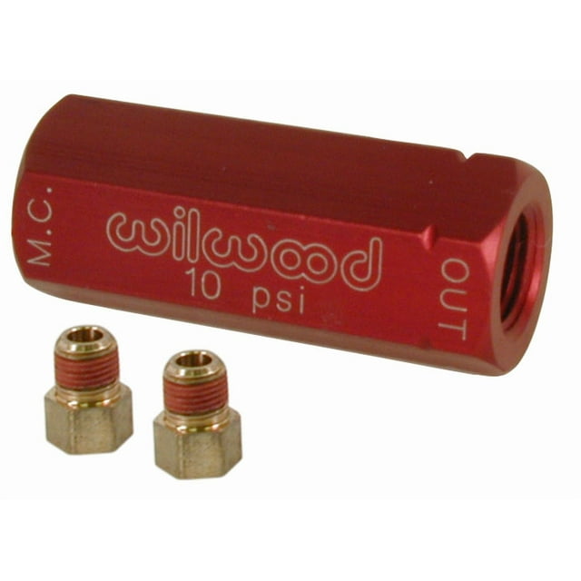 Wilwood Freins Valve de Pression Résidu de Frein 260-13784 Pression de 10 Livres; Anodisé; Rouge; Aluminium