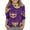 Purple a1, variant on Spazoro Kids Child Girls Casual T-Shirts Tee, Summer 3/4 Sleeve Crew Neck Fashion Mardi Gras Print Loose Tops Trousers for Girls Purple Size 5 T