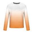 thumbnail image 5 of Wrtxtat Ombre Tops for Men Casual Tie Dye Gradient Print Long Sleeve Overszied Crewneck Pullover Sweatshirts Big and Tall Regular Fit Athletic Workout Tees Shirt Orange#03 S, 5 of 5