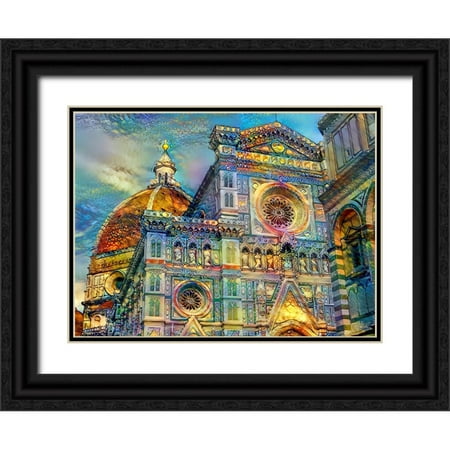 Gavidia, Pedro 14x11 Black Ornate Wood Framed with Double Matting Museum Art Print Titled - Florence Italy Cathedral of Saint Mary of the Flower