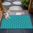 thumbnail image 4 of 2x3 Door Mat Rug, Teal Morocco Non-Skid Rubber Backing Large Rectangle Rugs - Living Room Bedroom Home Office, Geometric Leaf Diamond Lattice Abstract Indoor Floor Mat Carpets Washable Rug, 4 of 9