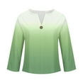 thumbnail image 5 of JUSLIO Button-Up Tops for Women Relaxed Fit Casual Shirts Fashion Long sleeve V Neck Shirts Green S, 5 of 5