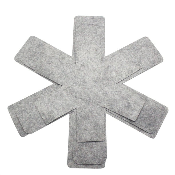 Juego de 4 Protectores de Ollas - Poliéster, Lavables, Anti-Rayaduras - Apilamiento de Utensilios de Cocina/Protección del Mostrador de Cocina