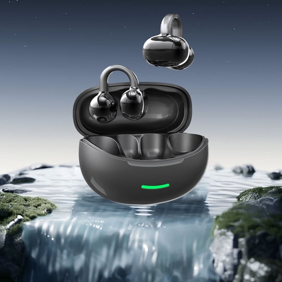 Yarino Open Ear True Wireless Earbuds, Ear Clip Design, Bluetooth 5.4, Low Latency, Dual Mic Noise Reduction, Long Battery Life - Ideal for Sports, Gaming & Outdoor Use